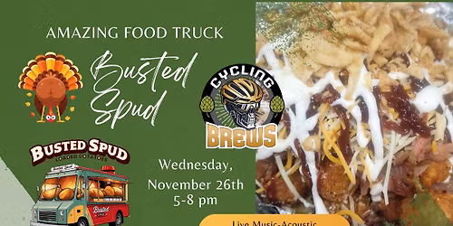 Food Truck Event for Thanksgiving Eve: Busted Spud @ Cycling Brews