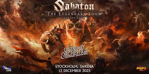 SABATON | STOCKHOLM, 3ARENA (tidigare Tele2)