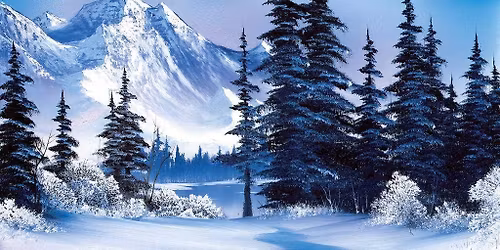 Learn to Oil Paint Winter Mountain with a Bob Ross Certified Instructor!