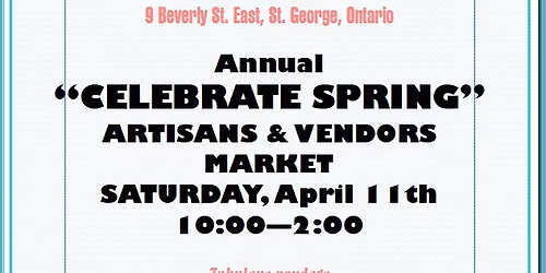 "CELEBRATE SPRING" Artisans & Vendors Market