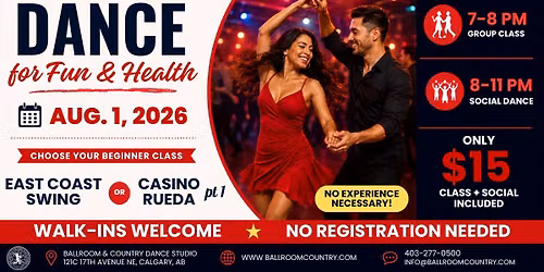 Dance for Fun & Health: East Coast Swing & Casino Rueda