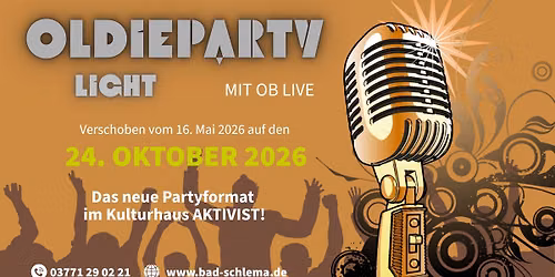 Oldieparty light mit OB live - Das neue Format im Kulturhaus Aktivist!