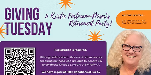 Giving Tuesday\/Kristie Fortmann-Doser Retirement Party