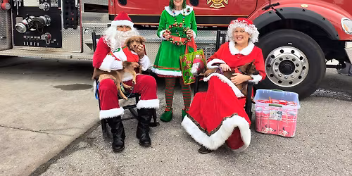 Santa and Pups at the Firehouse!