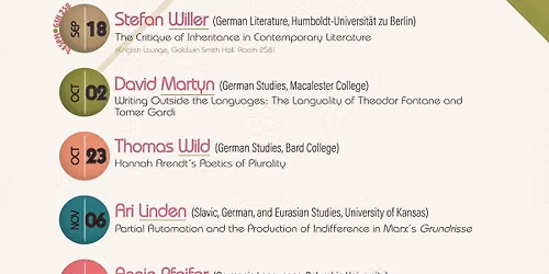 Institute for German Cultural Studies Fall 2026 Colloquium Series
