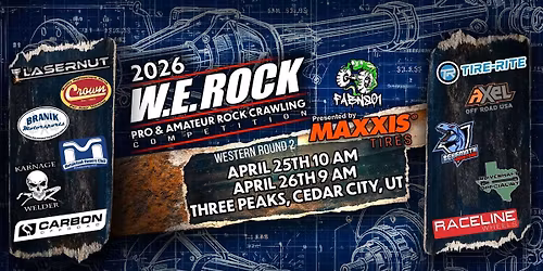 WE Rock Western Series Round 2 April 25th and 26th \u2013 Three Peaks in Cedar City, UT