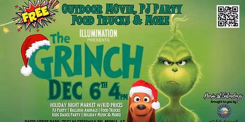 10th Annual \ud83c\udd93FREE\ud83c\udd93 Peoria Jolly Holiday Outdoor Movie, PJ Party, Night Market & MORE! Sat Dec 6th