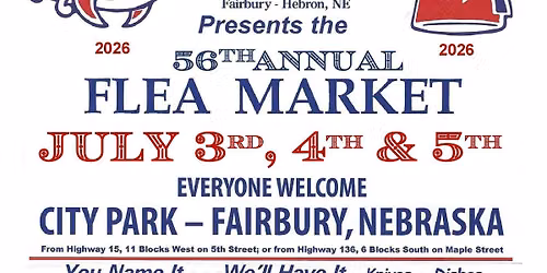 Flea Market 56th Annual in Fairbury Nebraska City Park