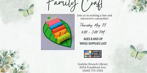 Moving Caterpillar Craft at Godeke Branch Library