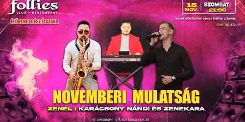\ud83c\udf89 Novemberi Mulats\u00e1g \ud83c\udfb6 Kar\u00e1csony N\u00e1ndival \u00e9s zenekar\u00e1val!