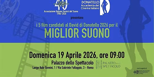 Masterclass con i candidati al Miglior Suono - David di Donatello 2026