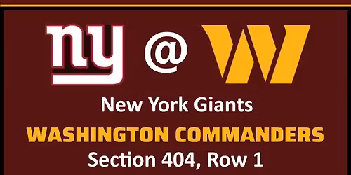 PARKING: New York Giants vs. Washington Commanders