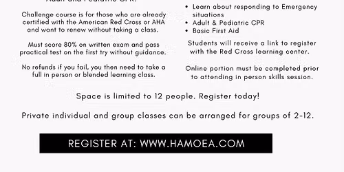 American Red Cross Adult and Pediatric CPR and First aid