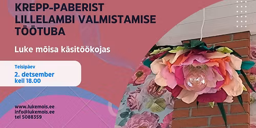 LILLELAMBI VALMISTAMISE T\u00d6\u00d6TUBA LUKE M\u00d5ISA K\u00c4SIT\u00d6\u00d6KOJAS