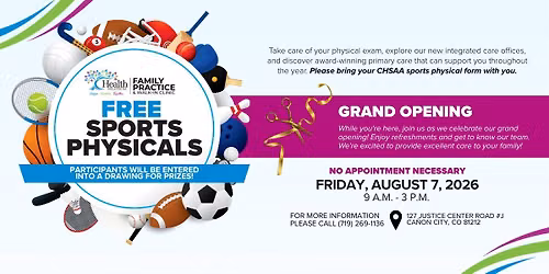 Ca\u00f1on City - Free Sports Physicals & Grand Opening