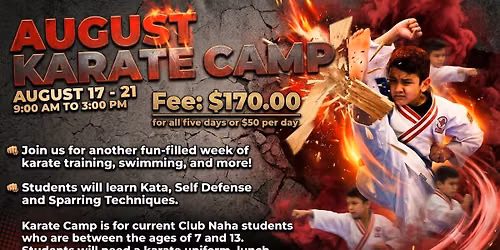 August Karate Camp