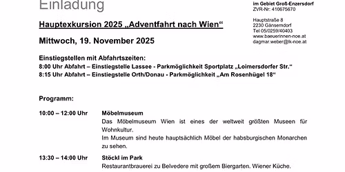 Hauptexkursion 2025 \u2013 Adventfahrt nach Wien