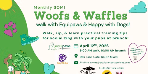 Woofs & Waffles: Walk, brunch, sip, & dog training tips!