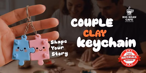Couple Clay Keychain