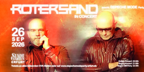 ROTERSAND live in Concert anschl. The Great DEPECHE MODE Party im Stadtgarten Erfurt