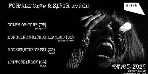 Golem of Gore \/ Bolest Bude V\u011bt\u0161\u00ed \/ Sunshine Friendship Club \/ Leptospirosy