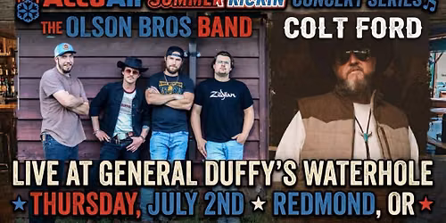 The Olson Bros Band and Colt Ford at General Duffy's (Redmond, OR)