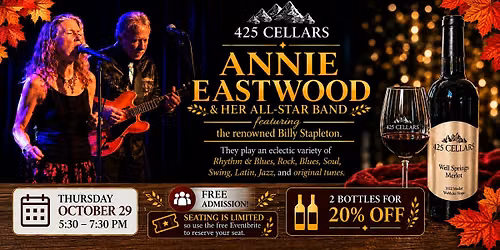 Live Concert with Annie Eastwood & Her All-Star Band @ 425 Cellars