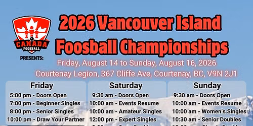 2026 Vancouver Island Foosball Championships