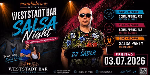 WESTSTADT BAR SALSA NIGHT \u2013 THE LEGENDARY SALSA NIGHTS ARE BACK!\ud83d\udd25 