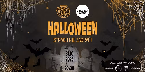 \ud83d\udd78\ufe0f\ud83c\udf83 HALLOWEEN PUBQUIZ: Strach nie zagra\u0107! | 31.10 Grill Bar Merc! \ud83e\udddb\u200d\u2640\ufe0f\ud83d\udd6f\ufe0f