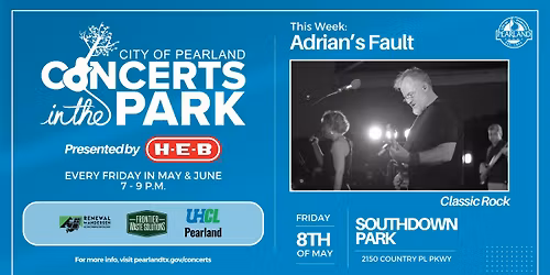 Concerts in the Park presented by H-E-B: Adrian's Fault