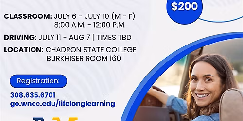 Youth Driver's Education (Chadron: Summer Class 2)