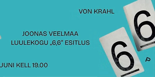 Joonas Veelmaa luulekogu "6,6" esitlus
