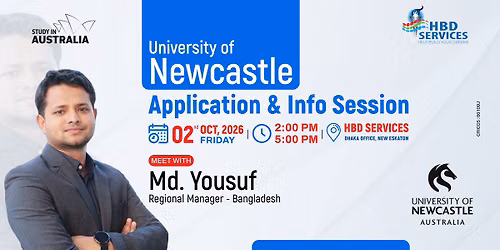 Meet Md. Yousuf | University of Newcastle Application & Info Session 2026 | HBD Services Dhaka
