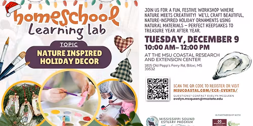 REGISTRATION CLOSED | Homeschool Learning Lab | Nature Inspired Holiday Decor