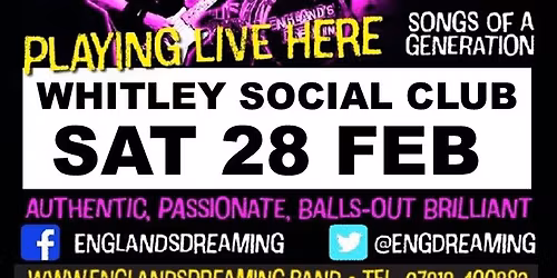 England's Dreaming Gig at Whitley Social Club, Reading