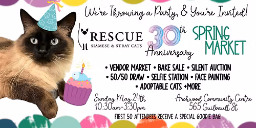 Spring Market in Celebration of Rescue Siamese 30th Anniversary 