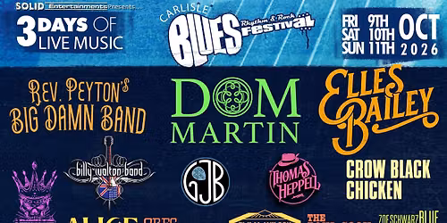 Carlisle Blues, Rhythm & Rock Festival, Zoe Schwarz Blue Commotion. 9th-11th Oct