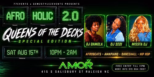 AFROHOLIC 2.0 - Queens of the Decks: Afrobeats; Dancehall; Hip hop