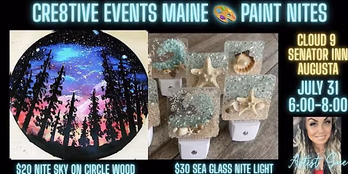 Paint Nite- night sky or sea glass nite light - Cloud 9 AUGUSTA