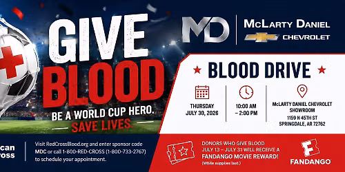 Red Cross Blood Drive at Mclarty Daniel Chevrolet