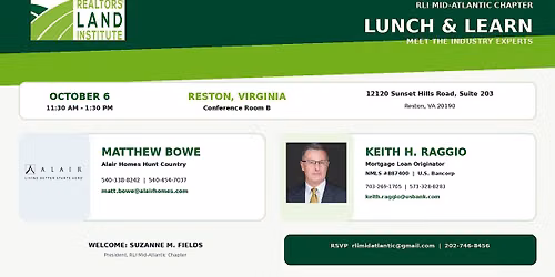 RLI Mid-Atlantic Chapter Lunch & Learn Featuring Alair Homes and US Bancorp