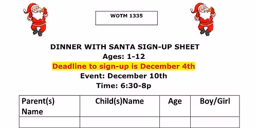 WOTM 1335 Dinner with SANTA