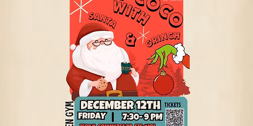 Hot cocoa with Santa and the Grinch 