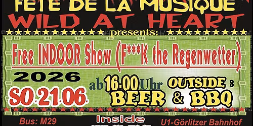 Fete de la Musique-Umsonst und Drinnen. Ab 17 Uhr. Bands see below