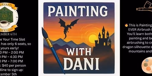 \ud83d\udc09 Dragon Sunset Airbrush + Paint Class at Nirvana!