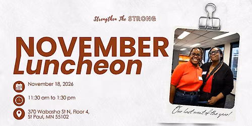 Strengthen the Strong November Luncheon - November 18