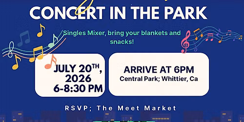 The Meet Market Singles Mixer Concert in the Park