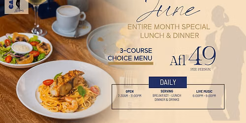 June 3-Course Lunch & Dinner Special for 49 Florins at Caf\u00e9 the Plaza