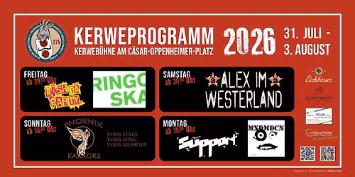 Band 'Support' LIVE at Kerwe Hemsbach 3.8.26 19:30 Uhr